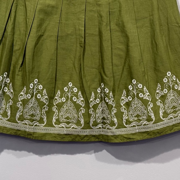 Ann Taylor Petite Olive Green Embroidered A-line Skirt Size 4P - Picture 6 of 8